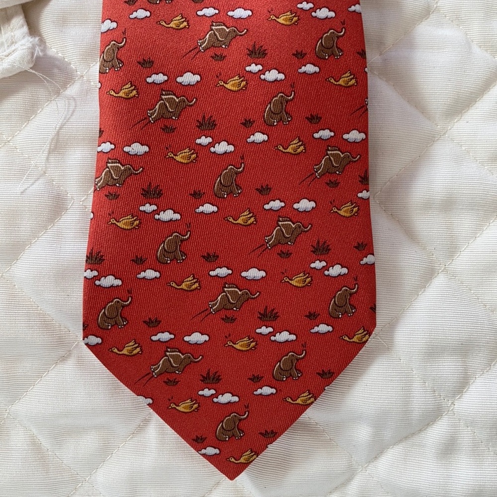 Hérmes red tie 100% silk